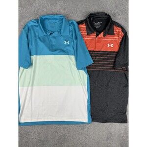 Under Armour Playoff Polo Shirt Mens Medium Lot 2 Golf Performance Sport Outdoor
